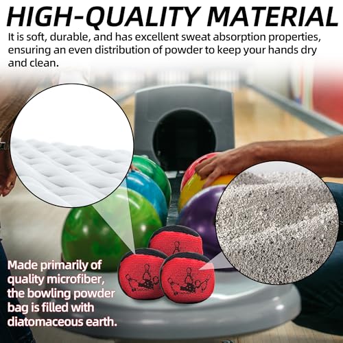 TonGass Microfiber Ultra Dry Bowling Grip Ball Set - Black & Red, 3 Pack