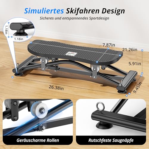 Balance Board with Resistance Bands for Fitness - Black