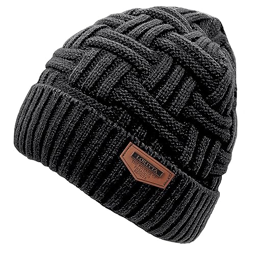 Loritta Winter Hat Warm Knitted Thick Baggy Slouchy Beanie Skull Cap for Men