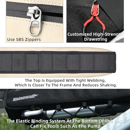 Rhinowalk Top Tube Bag Bicycle Frame Bag 2.7L for Road & Gravel Bikes - Black