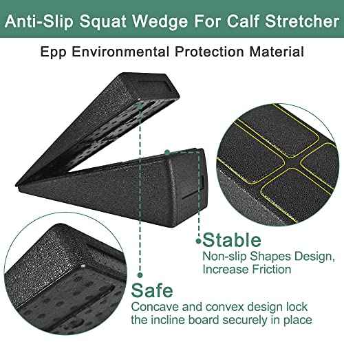Slant Board Squat Wedge for Calf Stretching£¬3 Pcs 12" x 6.3" Foot Stretcher Balance Board for Plantar Fasciitis, Adjustable Foam Slant Board Wedge Great for Exercises