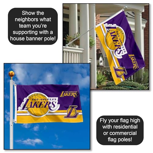 Los Angeles Lakers Dual Logo Indoor Outdoor Flag Banner