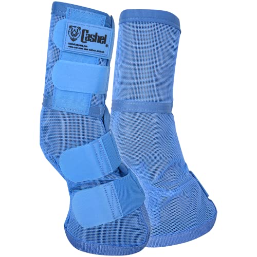 Horse Leg Guard Fly Boots - Blue, Set of Two, Durable Mesh Horse Boots (CASC-LG3)
