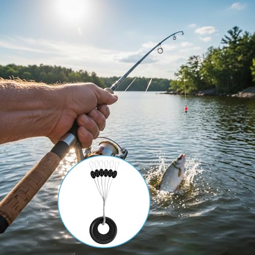 Fishing Bobber Stopper Set - Mixed Small Medium Large Oval Rubber Floats
