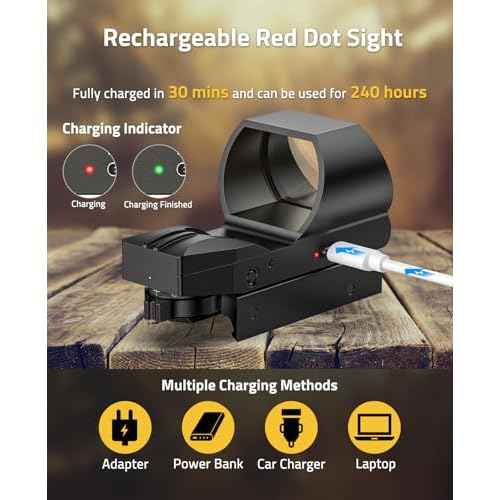 CVLIFE FoxSpook Rechargeable Reflex Sight, 1X28x40mm Red Dot Sight, 4 Adjustable Reticles Red Dot Optics for Picatinny Rail, Red Dot Scope, Paintball Sight Absolute Co-Witness