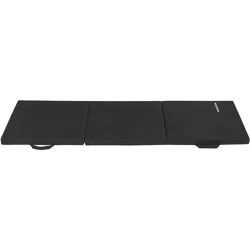 BalanceFrom GoGym 3-Panel Folding Gymnastics Mat w/ Built-In Handles, 6ft x 2ft - 2in Thick Vinyl Padding for Tumbling, Yoga, Aerobics, Pilates & Martial Arts, Non-Slip Surface, Velcro for Expansion