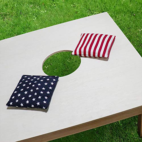Nattork Cornhole Bags Set of 8 - Premium All Weather Duck Cloth with American Flag Variation