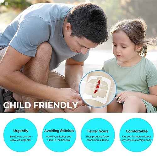 Zip Stitch Emergency Wound Closure Strips - 2Pcs Laceration Closure Kit Closures Repair Wounds Without Stitches - Butterfly Bandaids Bandages for Wounds