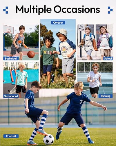 X-Large 5 Pack Boys Athletic Basketball Shorts Quick Dry Pockets Black Grey Navy Green Red