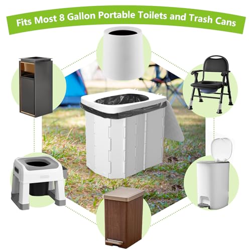 Portable Camping Toilet Bags with Poo Gel Set - Leak-Proof HDPE Material, 40 Pack