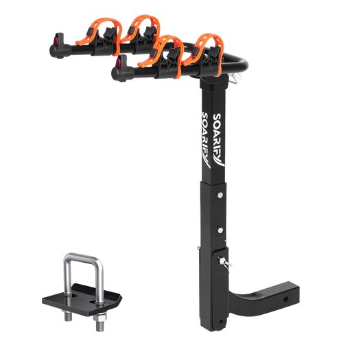 Soarify Bike Rack for Car, SUV, RV, Mount Hitch Bike Back 4, Up to 143 lbs Load Bicycle Rack Carrier Rubber Straps, Tilt Release with 2" Hitch for Cars (2 Bikes)