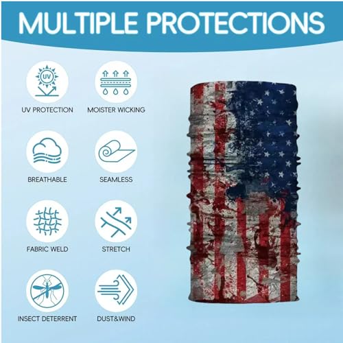 Neck Gaiter Balaclava Face Mask for Cycling Running Hiking Sun Wind Protection - Red/Tan/Navy - 8 Pack