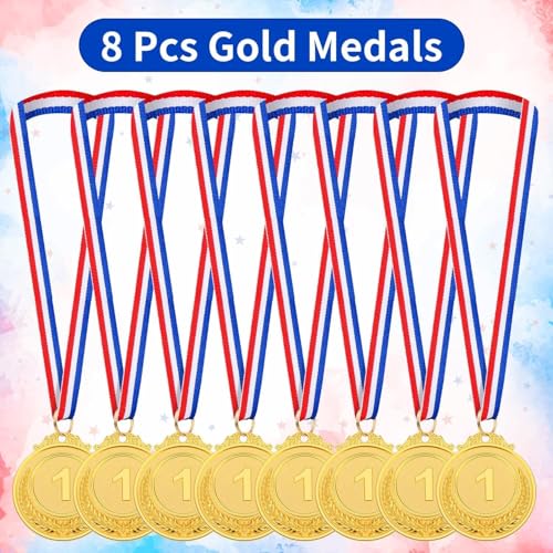 16 Gold Medals for Awards Winner Medal with Ribbon - Party & Sports Decorations