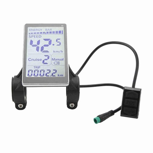 Snnozy Electric Bike LCD Meter 5 Pin 24V 36V 48V 60V Universal E Scooter M5 LCD Panel Screen for 31.8 22.2mm Electric Bikes