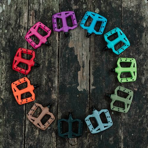 Funn Taipan S Plastic MTB Flat Pedals with CrMo Axle - Green