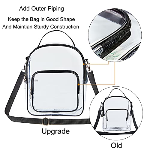 Edraco Clear Crossbody Purse Bag - Stadium Approved Tote with Strap - One Size