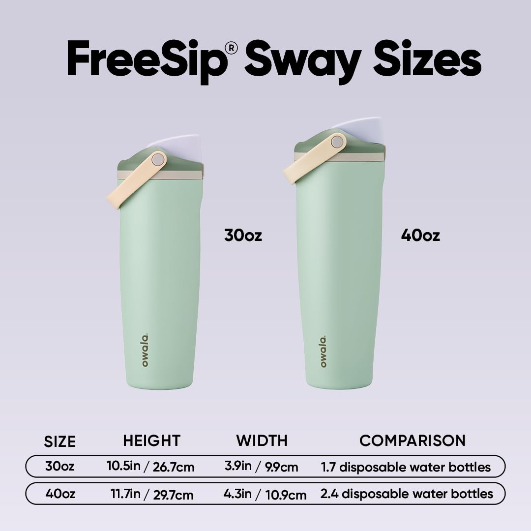 Owala FreeSip Sway - Stainless Steel - 40-oz. - Green (Eucalyptus)