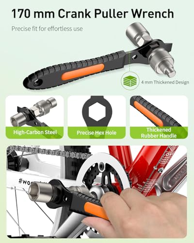 Bike Crank Puller Set for Square Taper Shimano ISIS Splined Cranks - Without BB Socket