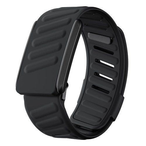 DADO Comfort Durable Silicone Wristband Compatible with WHOOP 4.0 Band, Soft Silicone Sports Loop Strap for Men & Women, with U Shapped Connector (All Black)