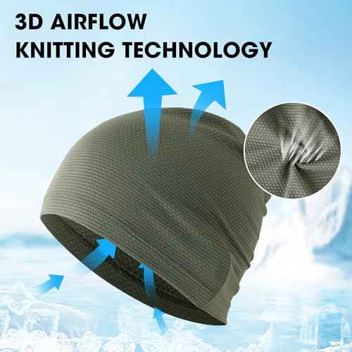WTACTFUL 2-Pack Cooling Skull Caps for Men & Women - Breathable 3D Mesh Running Caps for Cycling, Gym & Summer