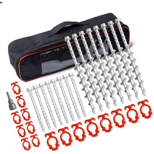 Heavy-Duty Aluminum Ground Anchors 16-Pack with Variations 8B+8M