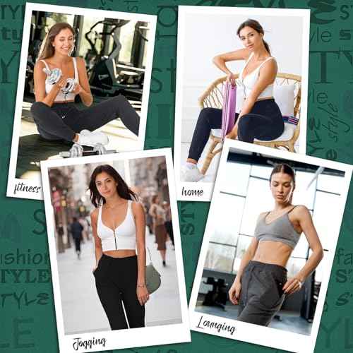 Walifrey Womens Joggers with Pockets, Drawstring Sweatpants Women for Lounging Jogging Workout and Gym