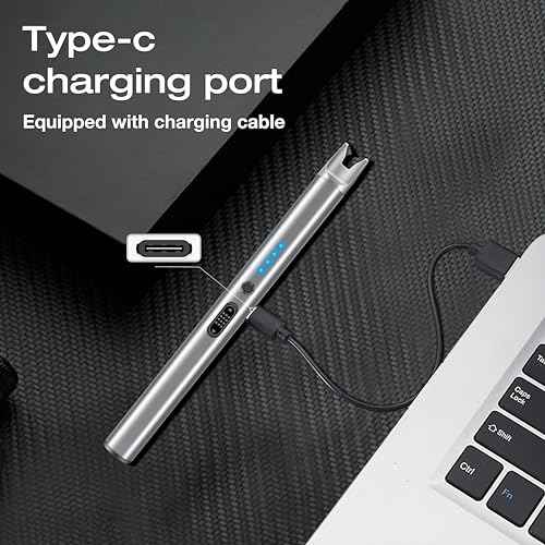 Luxgaze 3 Pack Electric Candle Lighter Rechargeable USB Lighters Flameless Windproof Plasma Arc Lighters with Safety Lock Long Lighter for Candle BBQ Camping Birthday Party