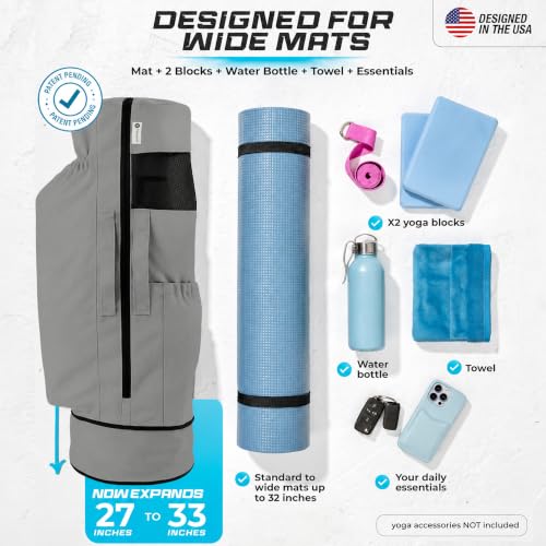 Tactical Green Expandable Yoga Mat Bag with Adjustable Strap - Large
