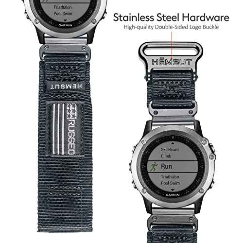 Compatible With Garmin Watch Band, Super Rugged Nylon Sports Strap With Woven Loop Design, For Fenix/Forerunner/Approach/MARQ/Quatix/D2 Series Tough Replacement Band For Men