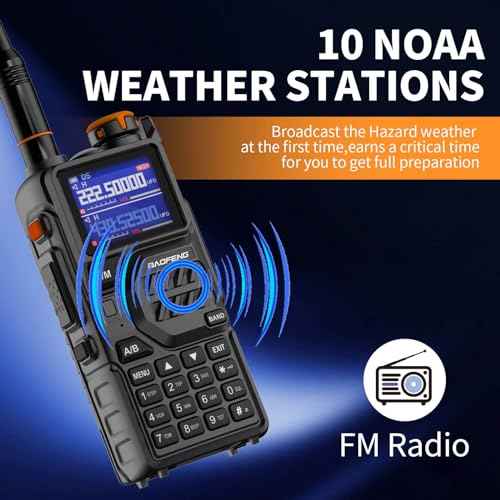 BAOFENG K5PLUS Radio, 10W Tri Band Ham Radio Handheld Long Range Rechargeable Walkie Talkie for Adult, NOAA Weather Receiver Outdoor (4 Pack with USB-C Charger, Headset)