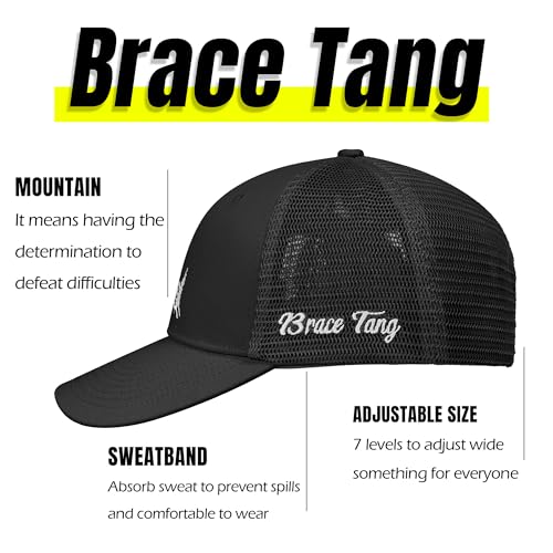 Mountain & Tree Outdoor Trucker Hat for Men Women, Embroidery Gift Baseball Cap for Hiking & Camping