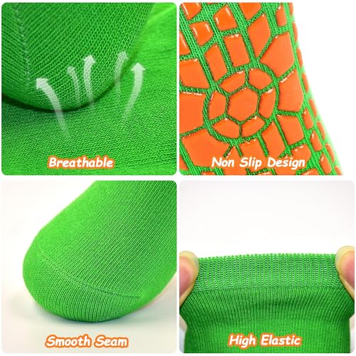 Kids Non Slip Grip Socks with Grips for Boys 2-13 Years - 6 Pairs, Color1