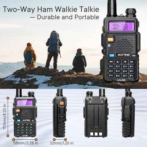 BAOFENG UV-5R Ham Radios Long Range?8W Dual Band Rechargeable Walkie Talkie Portable Two-Way Radios, UV5R Handheld Radio with Four 1800mAh Li-ion Batteries (2 Pack)