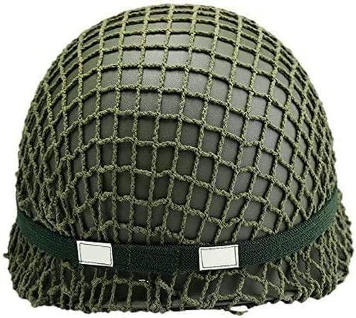 SABYDICAR WW2 US Army M1 Green Helmet Replica with Net/Canvas Chin Strap DIY Painting