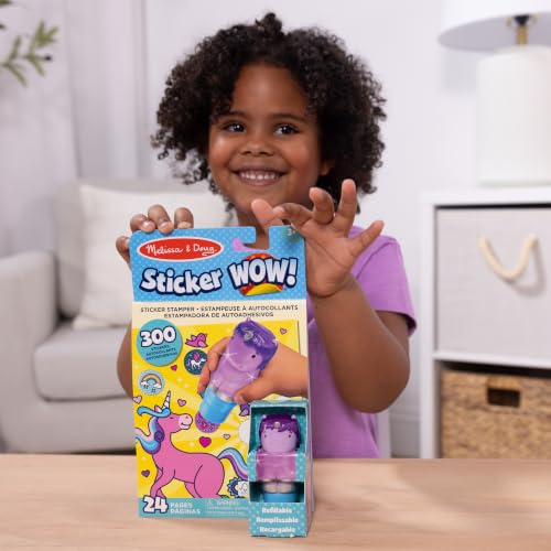 Melissa & Doug Sticker Wow! Purple Unicorn Bundle Stamper Toy - Glitter Unicorn