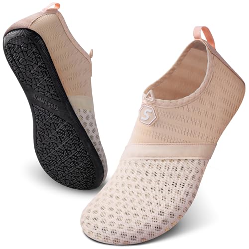 Water Shoes Quick-Dry Aqua Socks for Beach Pool Surf Yoga Men Women Black 7-8 Women / 5.5-6.5 Men / 2G Nude Pink