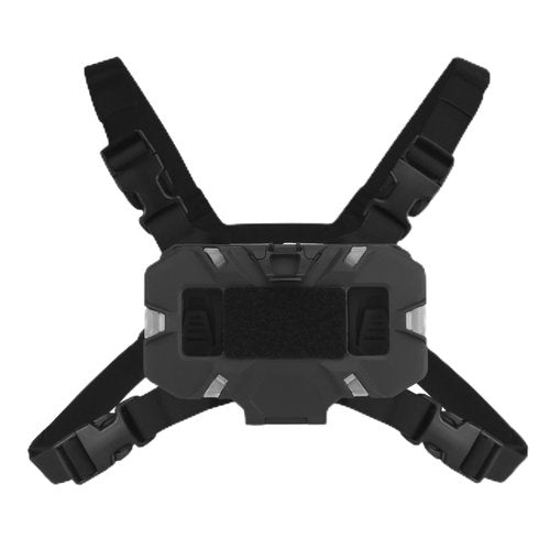 Let-Me-Be FoldPanel Chest Vest Set, Chest Rig Phone Mount for Plate Carrier Accessory Navigation Board, Outdoor Hiking Fishing Cycling Tactical Vest Wearable Phone Carrier for 4.7"-6.7" Screen (Black)