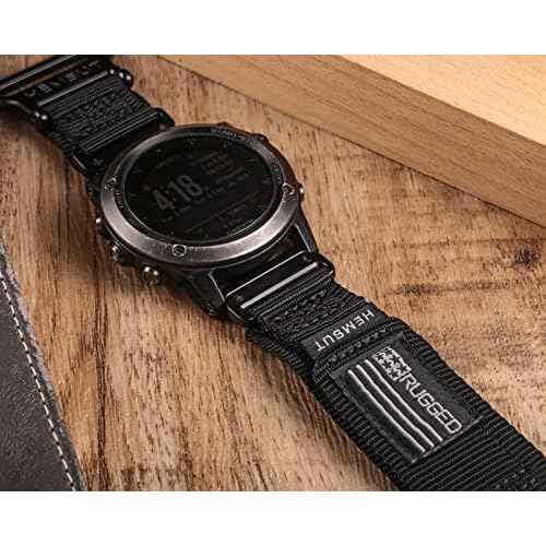 Compatible With Garmin Watch Band, Super Rugged Nylon Sports Strap With Woven Loop Design, For Fenix/Forerunner/Approach/MARQ/Quatix/D2 Series Tough Replacement Band For Men