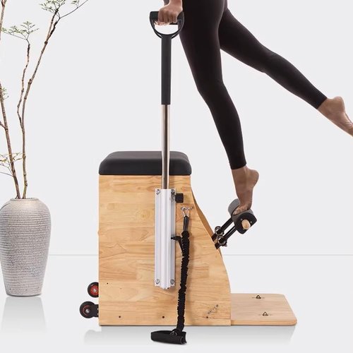 REFORING Pilates Chair, W7 Maple Series Split-Pedal Stability Combo Chair Pro Equipment with Handles and Bungee Cords for Home and Studio Workouts