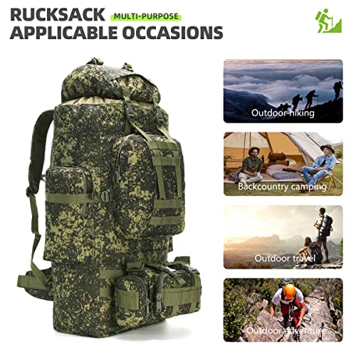 Large 100L Military Camping Hiking Backpack Molle Rucksack Russian Camo