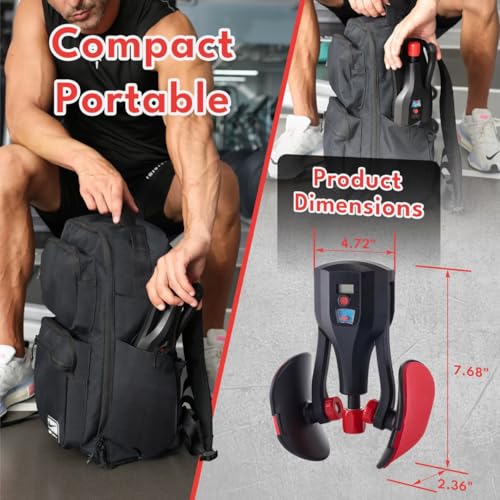 Adjustable Pelvic Floor Exercise Device - Black-Red Thigh Trainer 0-132lbs