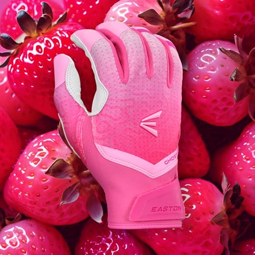 Easton Ghost Softball Batting Gloves - Strawberry Glow Red Pink Adult Medium