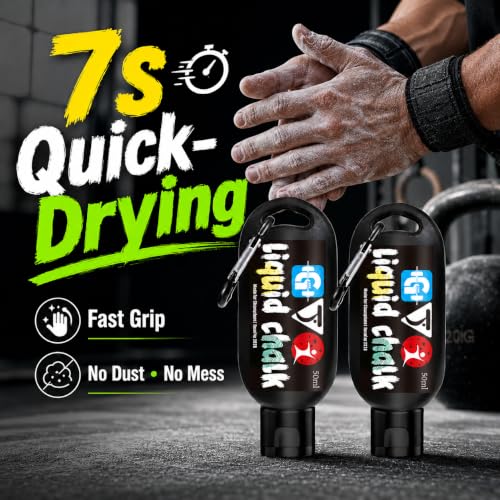 Liquid Hand Gym Chalk 2*1.69OZ - Quick-Drying, Mess-Free Grip Enhancer