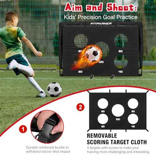 Kids Soccer Goal for Backyard Set,2 Pack of 4x3/6x4 ft Portable Pop Up Soccer Nets,Complete Youth Training Equipment with Target,Ball & Cones for Kids 3-14 Goal Practice,Outdoor Sports Game