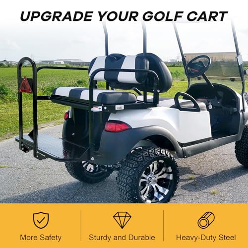 Heavy Duty Golf Cart Rear Seat Safety Grab Bar with Reflector - Universal Fit