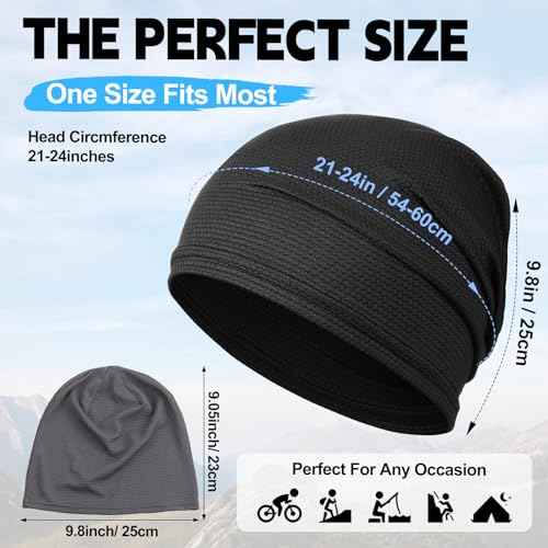 JenPen Cooling Skull Cap for Men Women, Breathable Quick Dry Helmet Liner Sweat Wicking Biker Cap for Running Cycling Sports