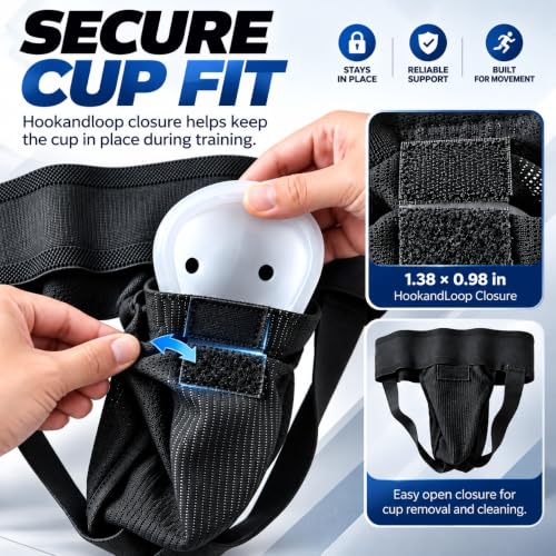 Groin Protector Cup for Men and Boys, Black, Small - Martial Arts & Sports Gear