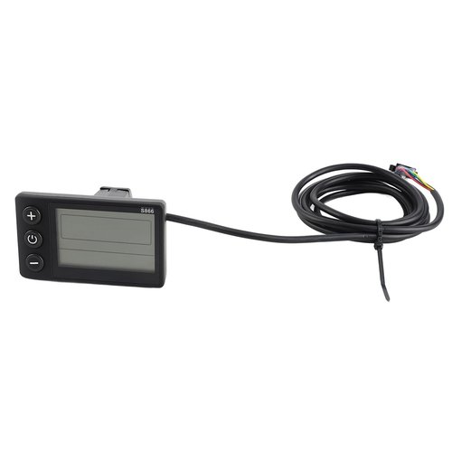 S866 Electric Bicycle LCD Display Meter, 24V 36V 48V E Bike Display Meter Control Panel with SM Plug for Electric Scooter Modification