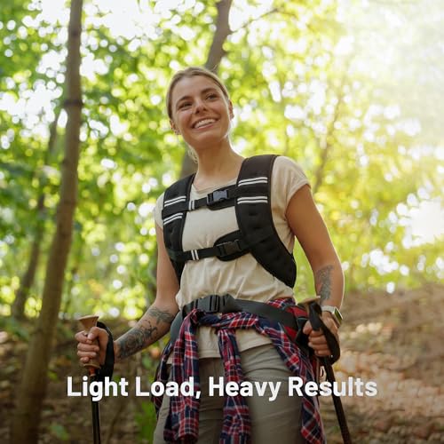 Weighted Vest for Fitness & Strength Training 8lb-16lb Adjustable Reflective
