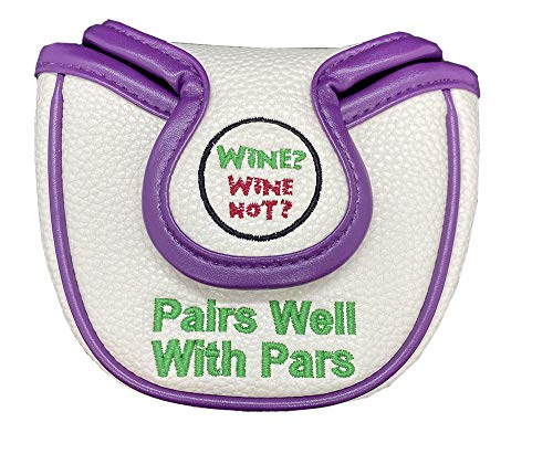 Mallet Golf Head Cover - Putt Now Wine Later Collection, Magnetic Closure
